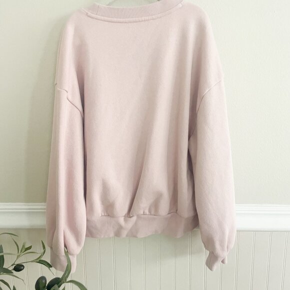 Gap Kids Pink Oversized Sweatshirt with Heart Rhinestone Detail - Picture 5 of 6